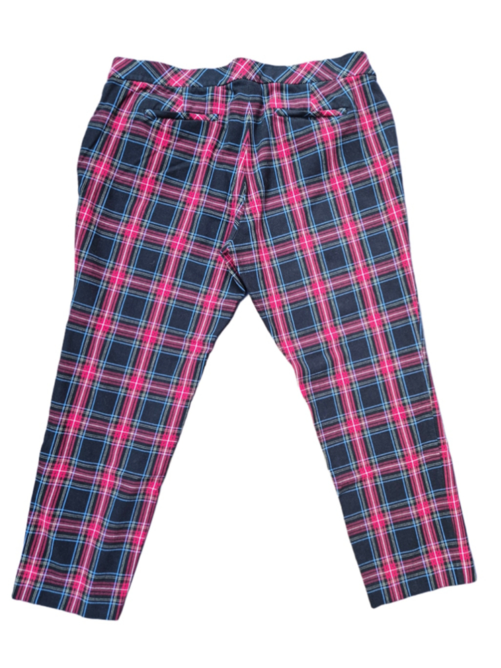 Women's J.Jill Plaid Trousers Size 14 Black Red - Picture 2 of 8